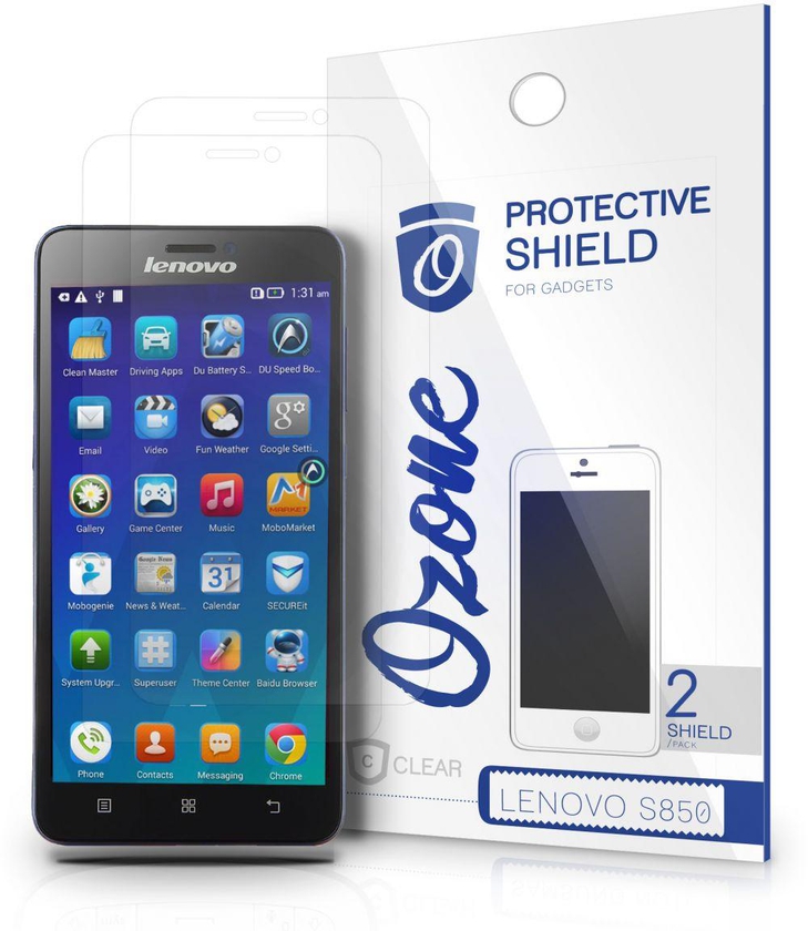 OZONE Crystal Clear HD Screen Protector Scratch Guard for Lenovo S850 ‫(Pack of 2)