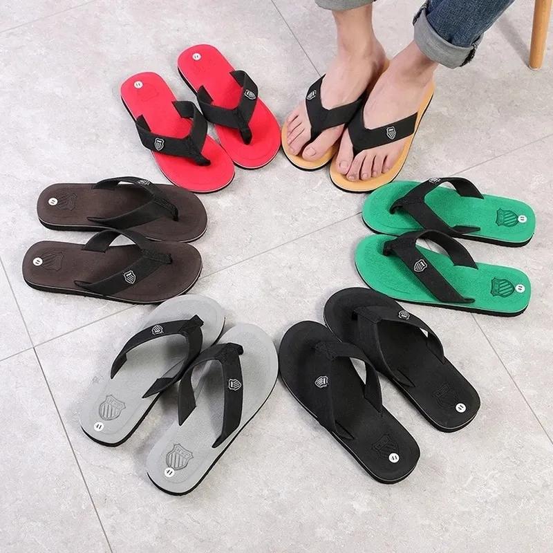 Men Summer Flip Flops Beach slippers Anti-slip Casual Flat Shoes High Quality Slippers home slippers for men