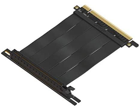 كابل LINKUP Premium PCI-E 3.0 x16 محمي [أسود] كابل توصيل مزدوج المحور PCI Express GPU زاوية قائمة شاملة (90 درجة) 10~100سم PCIEXT11SR-010-v5