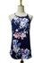 TB Fashion Floral Digital Print Sleeveless Camisole Women Breathable Tank Tops Navy Blue