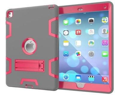 Kickstand Three Layer Case Cover For Apple iPad 2/3/4 9.7inch Grey/Red