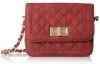 Mg Collection Rosa Quilted Satchel Cross Body Merlot One Size