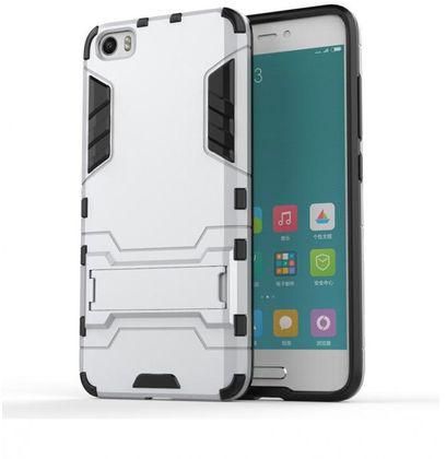 Generic Hybrid PC and TPU Case - For Xiaomi Mi 5 with Kickstand - Silver