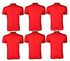 Men's Plain Polo T-Shirt 6 In 1 Short-Sleeve-Red