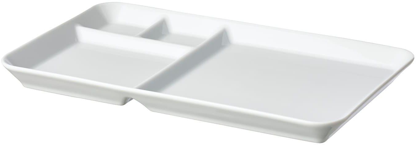 IKEA 365+ Plate with compartments - white 31x19 cm