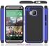Ozone Football Grain PC Silicone Hybrid Case for HTC M9 with screen protector Blue