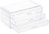 Clear Acrylic Cosmetic Organizer Makeup Holder Display Jewelry Storage Case 4 Drawer For Lipstick Liner Brush Holder Black