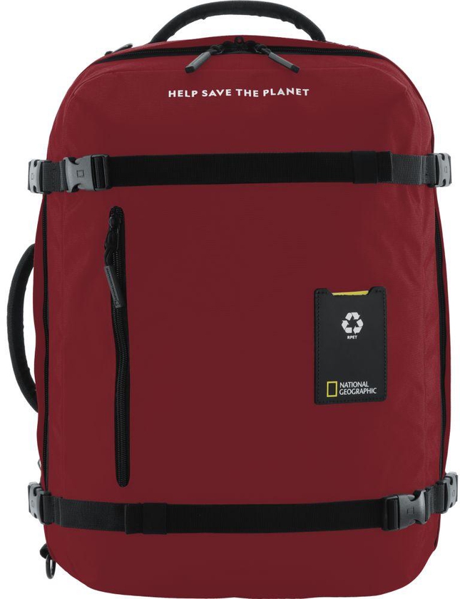 National Geographic Ocean Rpet 3 Way 50Cm Medium Backpack Red 29.7 Ltrs