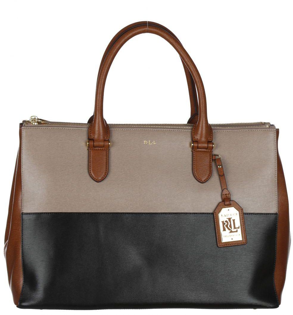 Satchel bag for Woman by Ralph Lauren, Brown, Leather