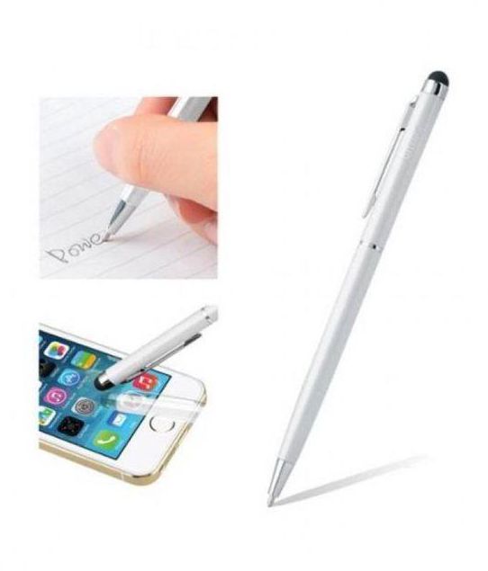 Generic 2 In 1 Touch Screen Stylus Ballpoint Pen For Smartphone Tablet Silver