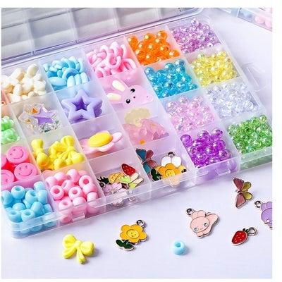 DIY Handmade Beaded Children's Toy Creative Loose Spacer Beads Crafts Making Bracelet Necklace Jewelry Kit Girl Toy Gift