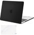 MacBook Pro 13 inch Case M2 2022 2021 2020 2016 A2338 M1 A2251 A2289 A2159 A1989 A1708 A1706 with/Without Touch Bar Plastic Hard Shell & Screen Protector Black