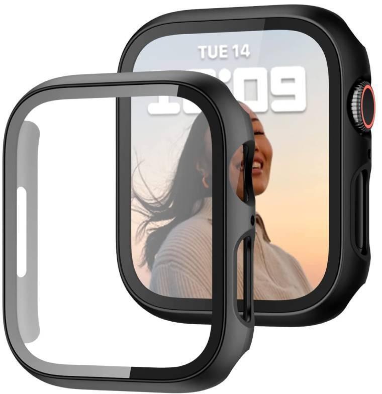 Case with Tempered Glass Screen Protector for Apple Watch Series 7 45mm.Slim Guard Bumper Full Coverage Hard PC Protective Cover HD Ultra-Thin Cover for iWatch 45mm