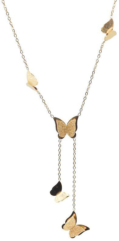Necklace Butterfly The Power Of The Heart Stainless Steel - Plated18K Gold