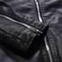 Fashion Big Size Men's Windproof Stand-collar Outdoor Leather Jacket-Black