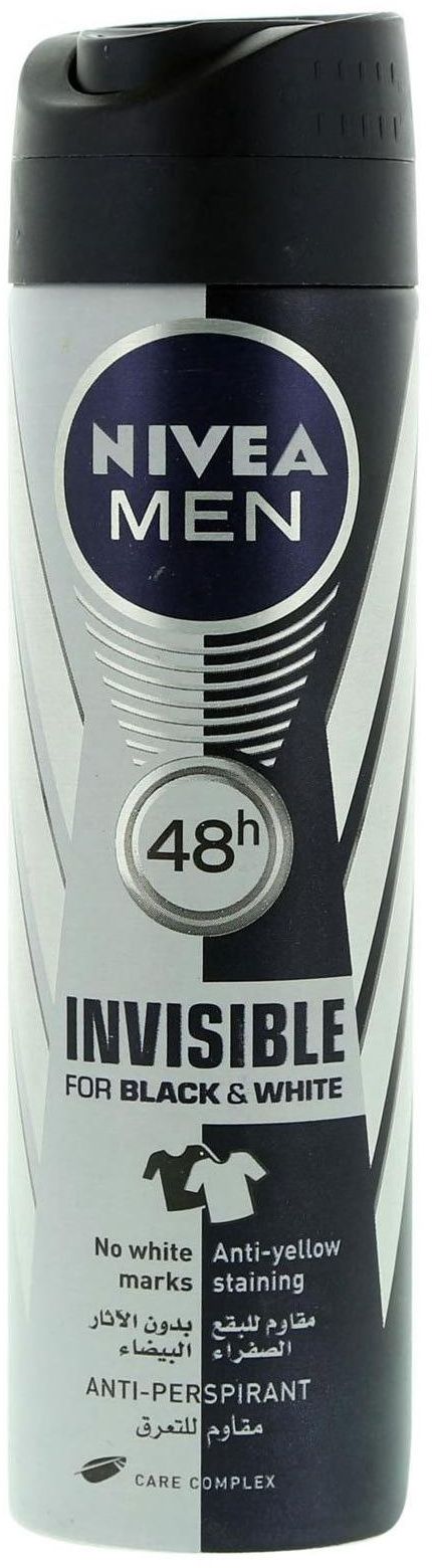 Nivea Men Invisible For Black &amp; White Anti-Perspirant Deodorant 150 ml
