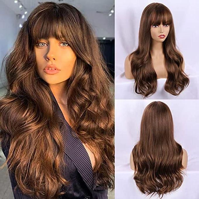 Ladies Straight Hair Wig - Long - Medium Brown