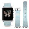 3C-Life DECAL Genuine Leather Replacement Band With Silver Metal Clasp For iWatch 42mm - Blue