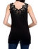 Meaneor Casual O-Neck Sleeveless Lace Hollow Out Patchwork Elastic Tank Tops-Black