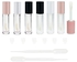 COSIDEA 24 pcs Empty 5ml big brush lip gloss tube black round lipgloss tubes container with big doe foot wand cosmetic packing containers