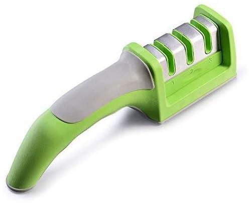 Kitchen Knife Sharpener Professional 3 Stage Sharpening System for Steel Knives . Green