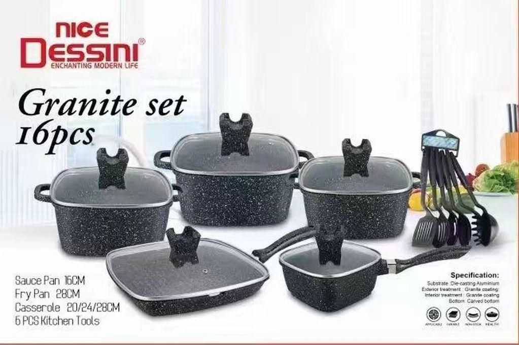 Desini 16Pieces Granite Coating Cookware Set