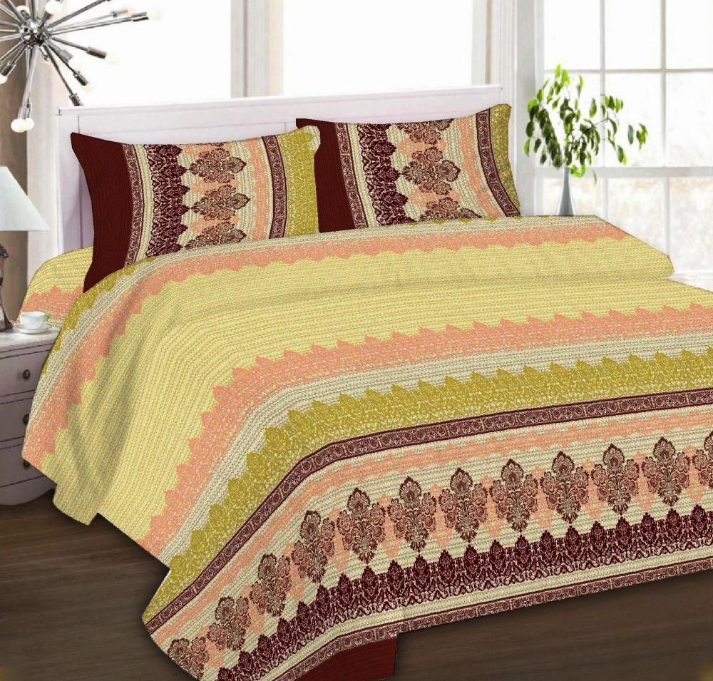 IBed Home Printed bedsheets 3Piece bedding Sets King Size, EAT-4507-FRONT-RUST