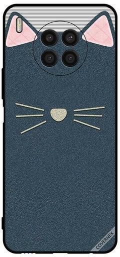Protective Case Cover For Honor 50 lite Cat Leather Pattern