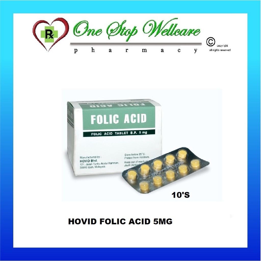 Hovid Folic Acid 5mg 10's (Exp:03/2026)