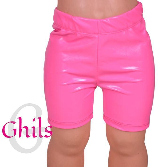 Ghils Short - Ghils . Girls' Lycra Disco Leather - Pink