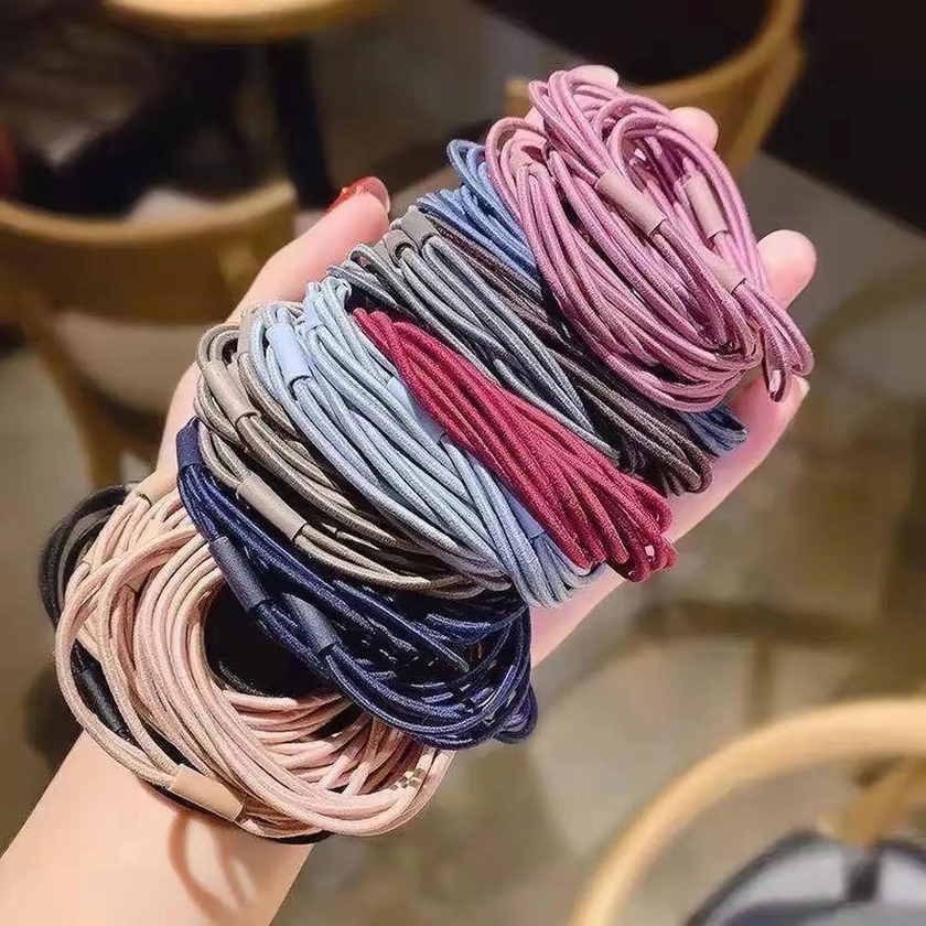 50pcs of 3 in 1 Hair Ropes High Elastic Hair Ropes Set Hair Accessories Women Rubber Bands Girls Hair Ropes
