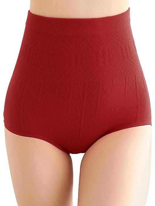 Sunshine Women Seamless High Waist Tummy Control Panties-Red