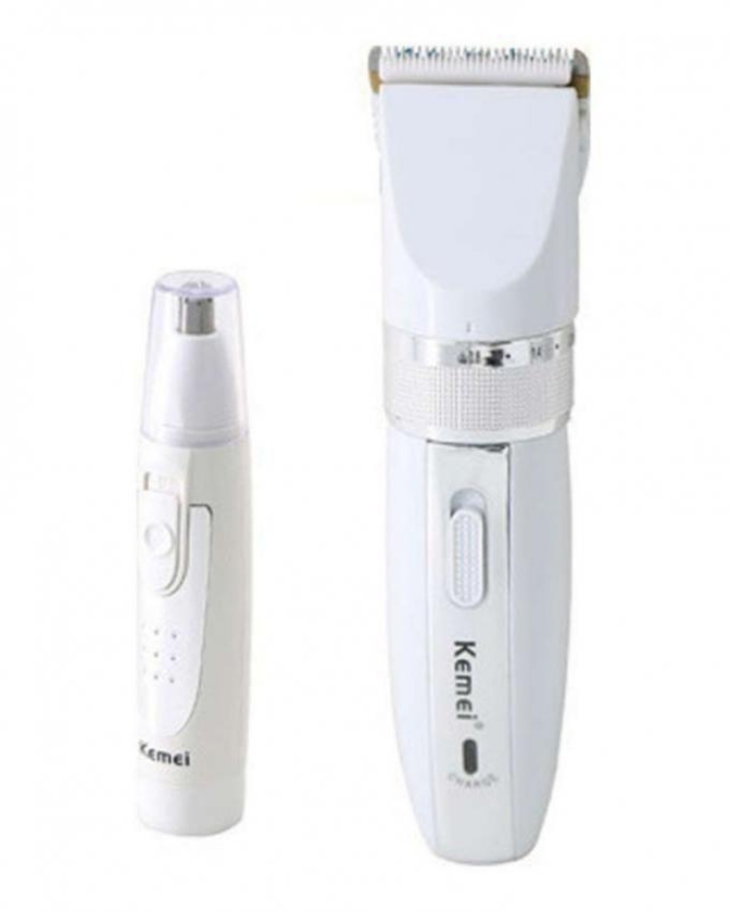 Kemei Km-2172 Rechargeable Clipper & Trimmer - White