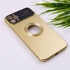 Iphone 11 Pro Max - Metallic Color Silicone Cover With Camera Lens Protector - Gold