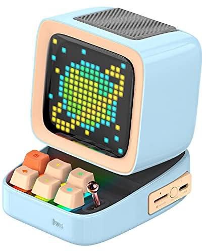 Divoom Ditoo Programable, Customizable Pixel Art LED Bluetooth Mini Speaker DIY Design With Wireless App Control, Bluetooth And Mechanical Keyboard - Blue