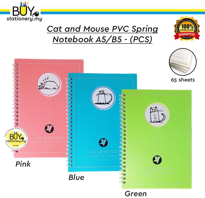 Buystationery Cat and Mouse PVC Spring Notebook A5/B5 - (PCS)