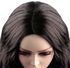 باروكة صناعي شعر طويل مموج مع فرق جانبي مظهر طبيعي، باروكة صناعية مقاومة للحرارة للنساء للتنكر اليومي، بني غامق
