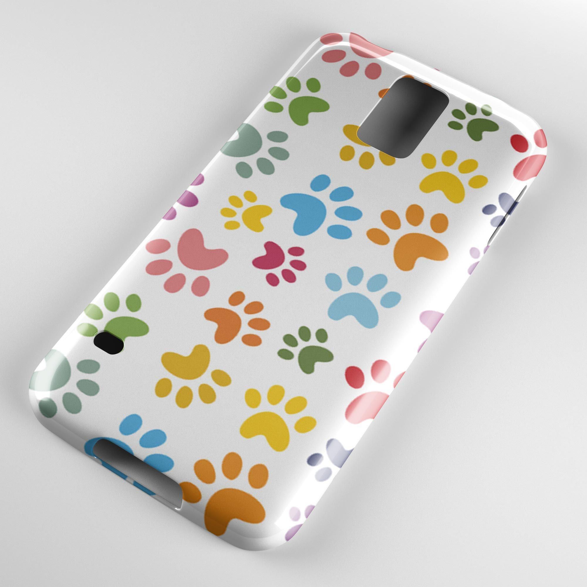 Coloured Footprint Paws Animal Cat Dog Rabbit Phone Case Cover for Samsung S5