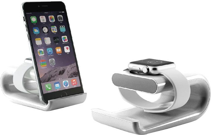Rubik i6 2 in1 Charger Dock for Apple Watch iPhone and iPad - Silver