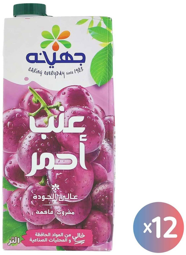 Juhayna Classic Red Grapes Juice - 1 Liter - 12 Pieces