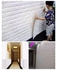 Modern 3D Self Adhesive Brick Pattern Wall Paper 70x77 Cm - 10 Pcs - White (7 ML)
