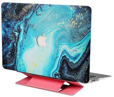 Channel Pattern Protective Case Cover With Stand For MacBook Pro 13-Inch Multicolour