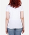 Ultimate Fashion Wear Retro Pattern Cotton V-Neck T-Shirt - White