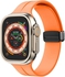 TenTech Silicone Magnetic Sports Band For Apple Watch Ultra/Ultra 2, Size 49mm 45mm 44mm 42, Soft Band For IWatch Series 9/8/7/6/5/4/3/2/1/SE - Orange
