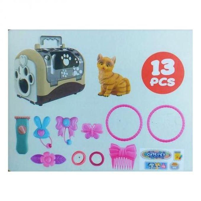 Cute Cat House Play Set With Its Accessories - (13PCS - 502-3)