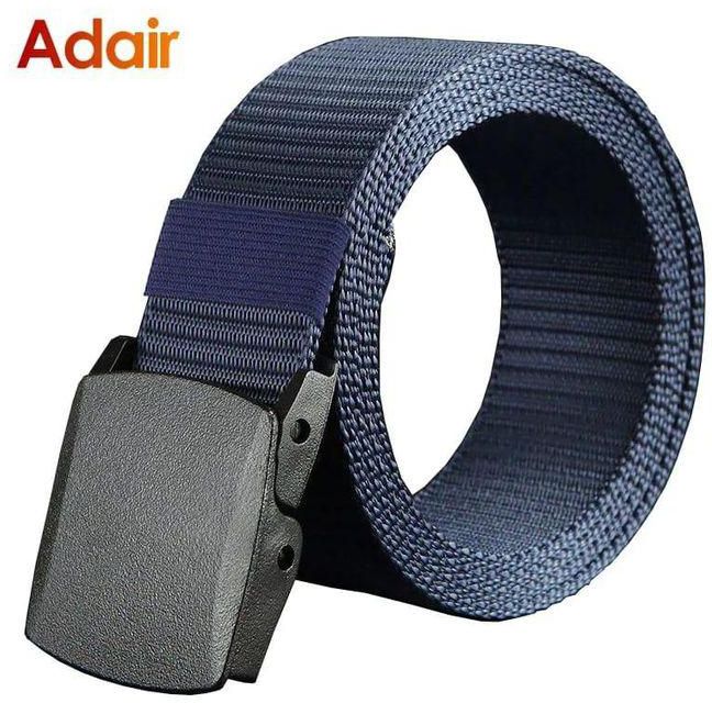 NAVY BLUE Adjustable Canvas Belt No Metal Anti-allergy Belt