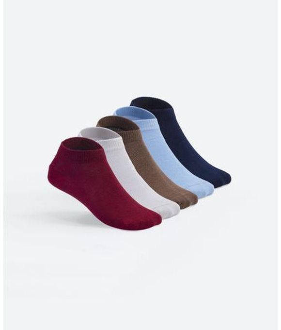 Solo Basic Sneaker Pack Of 5 Socks Solid For Boys