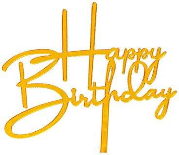 "زينة علوية مصنوعة من الأكريليك لتزيين الكيك بتصميم عبارة "Happy Birthday"