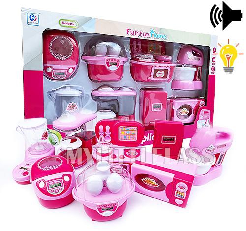 8Pcs Good Quality Kitchen Appliances Cooking Toys for Girls (Pink)