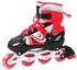 SPORT Adjustable Roller Skate Shoes LED Light Single Row Wheels, Red/Black